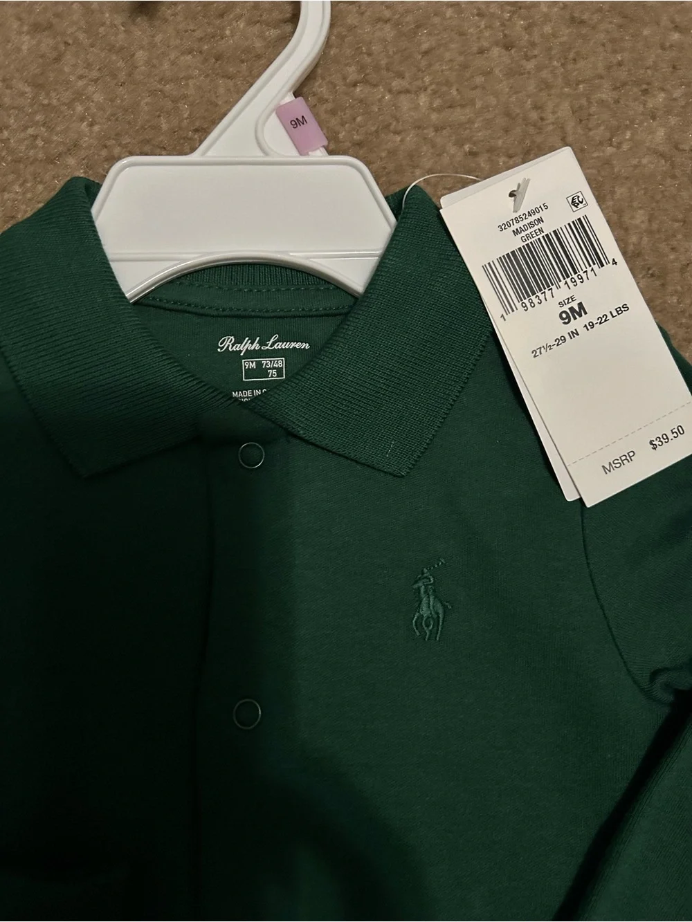 Polo Ralph Lauren Baby Boys Cotton Classic Polo Coverall 4 jumpsuits (9 months)
